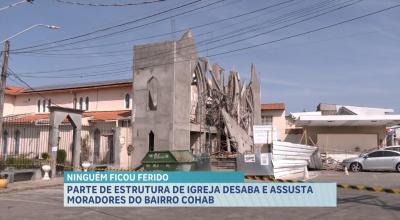 Parte da estrutura de igreja desaba no bairro da Cohab, em São Luís