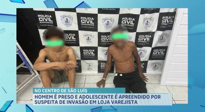 PM conduz homens por suspeita de invadir e tentar furtar loja no Centro de SL