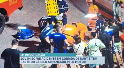 Jovem tem parte do cabelo arrancado durante corrida de kart