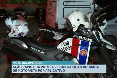 Ação da Polícia Militar recupera moto roubada de motorista por aplicativo