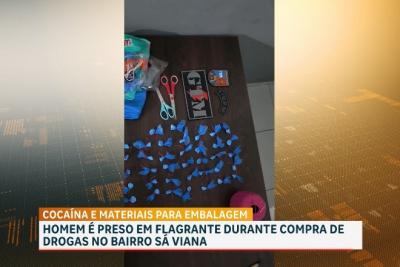 PM conduz suspeito de tráfico de drogas no bairro Sá Viana