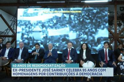 José Sarney é homenageado pelos 40 anos da redemocratização do Brasil