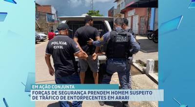 Preso suspeito de tráfico de drogas no município de Arari, no MA