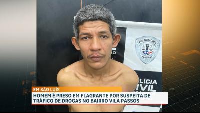 PM conduz suspeito de tráfico de drogas e posse irregular de ama de fogo na Vila Passos