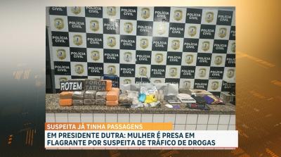 Mulher é presa em flagrante por suspeita de tráfico de drogas em Presidente Dutra