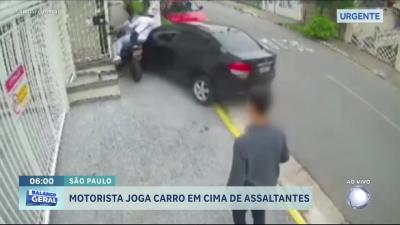 Motorista joga carro contra bandidos ao presenciar assalto na zona sul de São Paulo