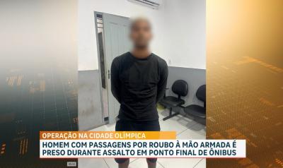 Suspeito é preso por assalto à mão armada a ônibus no bairro da Cidade Olímpica