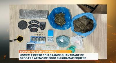 Homem é preso com drogas e armas de fogo após tentar fugir da polícia em Ribamar Fiquene