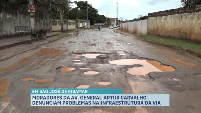 Moradores denunciam problemas na Avenida General Artur Carvalho, em São José de Ribamar