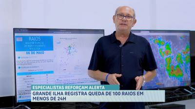 Temporal provoca mais de 100 descargas elétricas na Grande Ilha e acende alerta de perigo