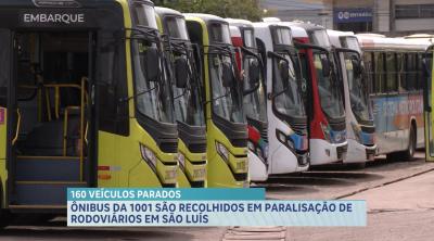 Ônibus da Empresa 1001 continuam paralizados nesta segunda-feira, em São Luís