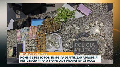 PM apreende drogas e prende homem por tráfico de drogas, em Zé Doca