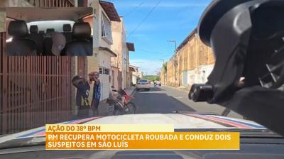 PM recupera moto roubada e prende dois suspeitos em São Luís