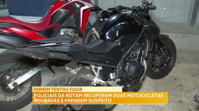 ROTAM recupera duas motos com registro de roubo e conduz suspeito
