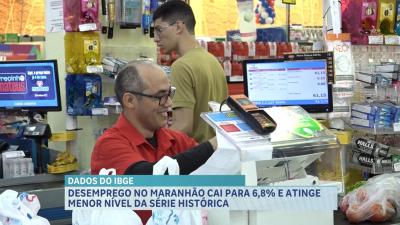 Desemprego no Maranhão cai para 6,8% e atinge menor nível da série histórica