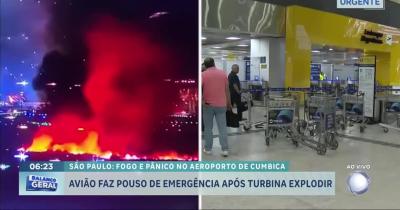 Avião que ia para os EUA faz pouso de emergência em Guarulhos após turbina explodir
