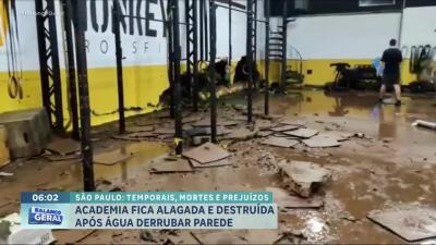 Chuva forte causa destruição em academia na zona sul de São Paulo