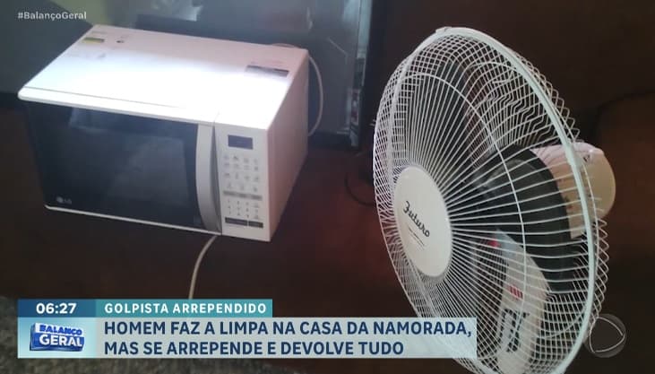 Homem faz a limpa na casa da namorada, mas se arrepende e devolve tudo