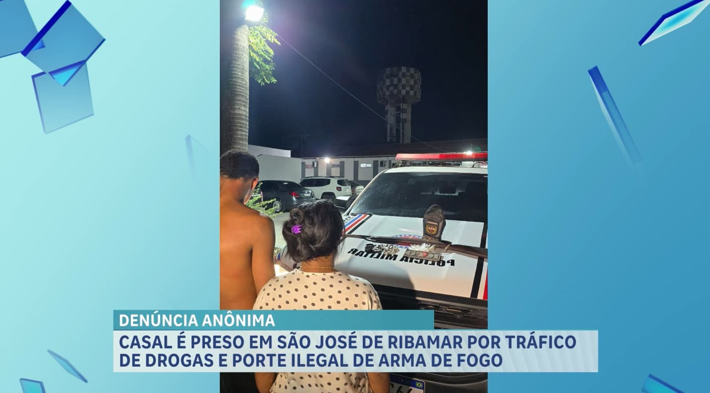 Casal é preso por tráfico de drogas e porte ilegal de arma de fogo, em São José de Ribamar