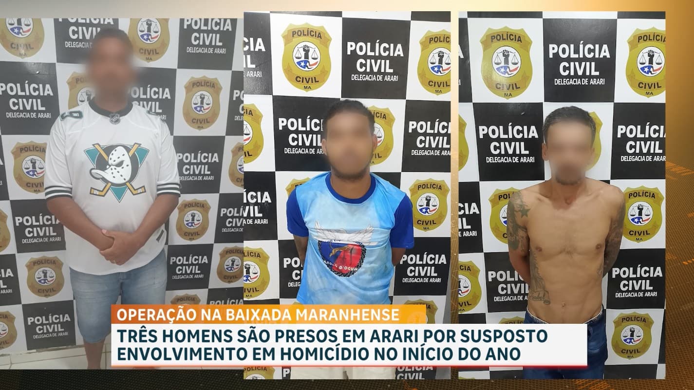 Polícia prende três suspeitos de envolvimento em um homícidio registrado na baixada maranhense