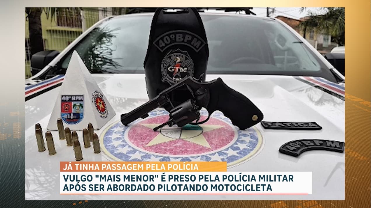 PM é preso por andar de motocicleta sem capacete e sob posse de arma de fogo