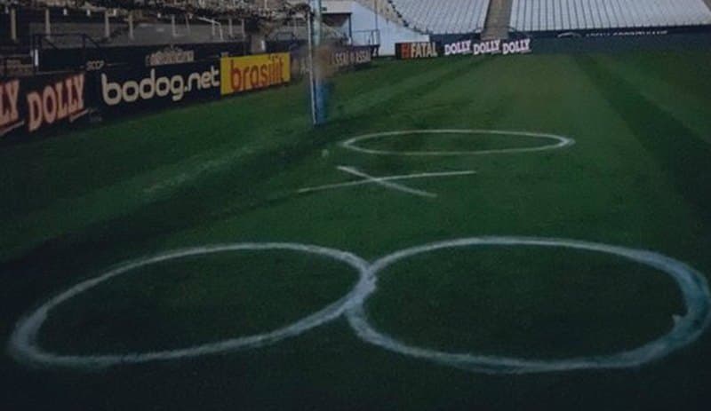 Itaquerão pichado por palmeirenses. Corinthians faz B.O.
