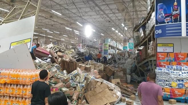 Acidente em supermercado deixa um morto e 8 feridos