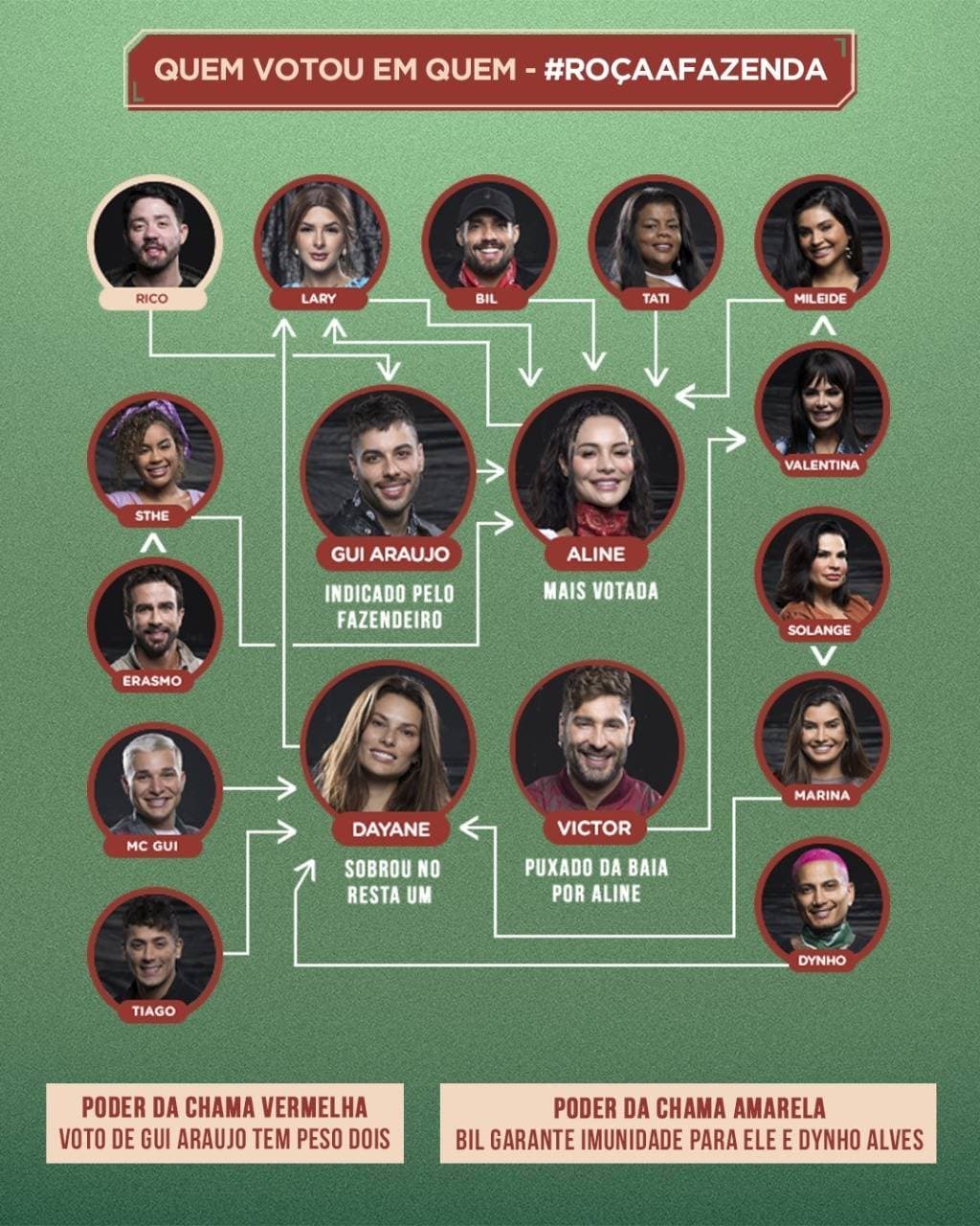 Veja quem votou em quem na quarta formação de Roça