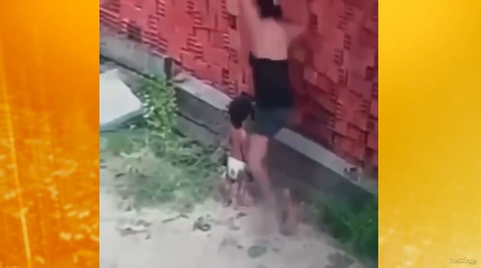 Vídeo viraliza após mãe usar corpo para salvar filho
