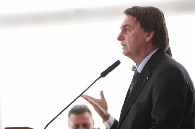 Presidente Bolsonaro em fala.