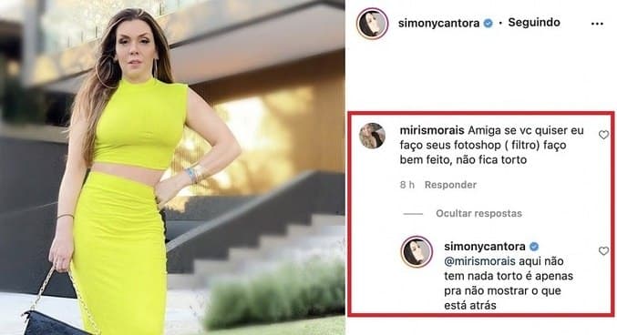Simony é acusada de exagerar no Photoshop e rebate