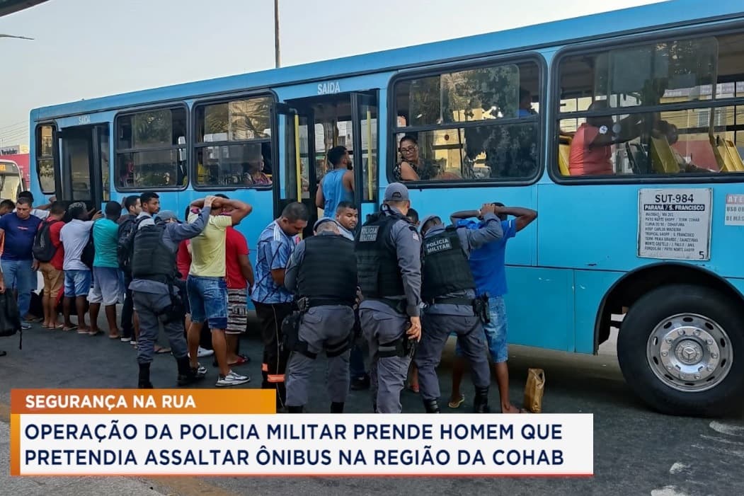 Polícia Militar conduz suspeito de planejar assalto a ônibus
