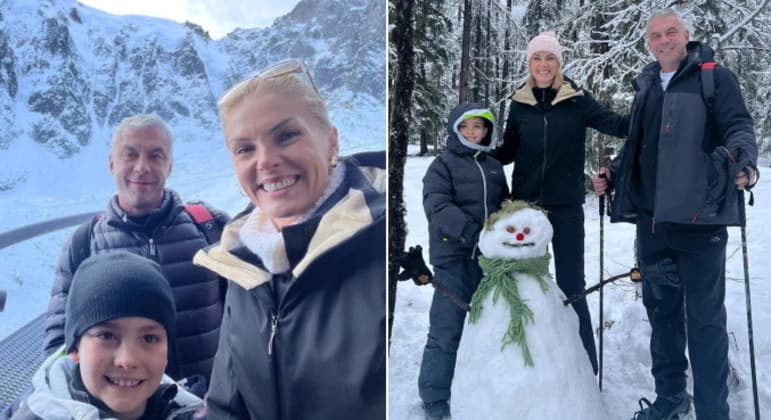 Ana Hickmann curte paisagens geladas da França