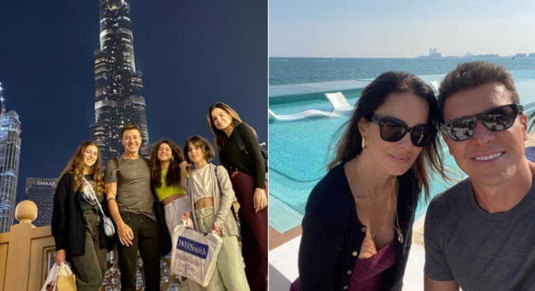 Rodrigo Faro e a família curtem viagem luxuosa por Dubai