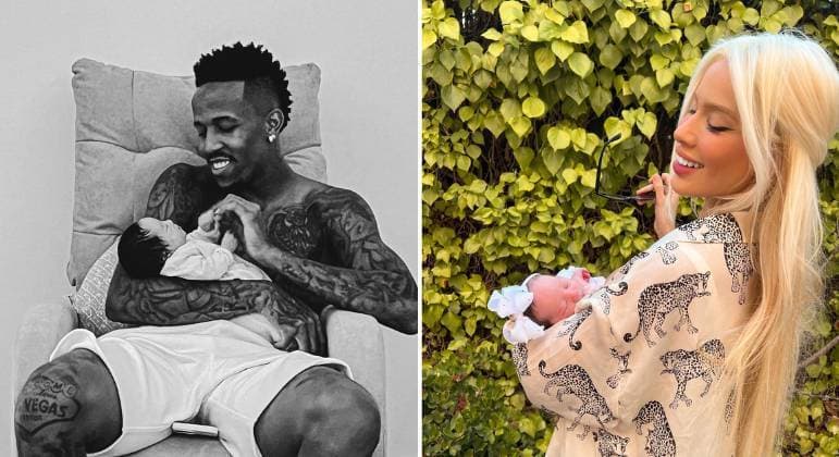 Filha de Éder Militão e Karoline Lima completa 1 mês de vida em meio a polêmicas