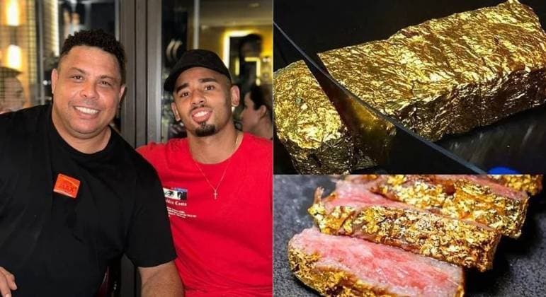 Craques da seleção comem carne folheada a ouro 24 quilates