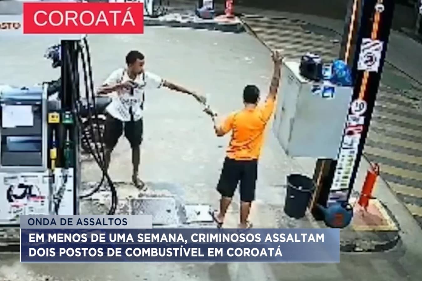 Câmeras flagram roubos em postos de combustíveis em Coroatá