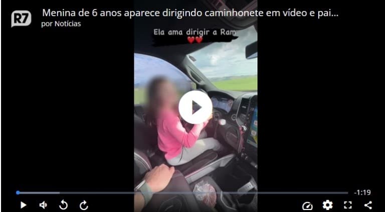 Pai deixa filha de 6 anos dirigir caminhonete gigante; veja