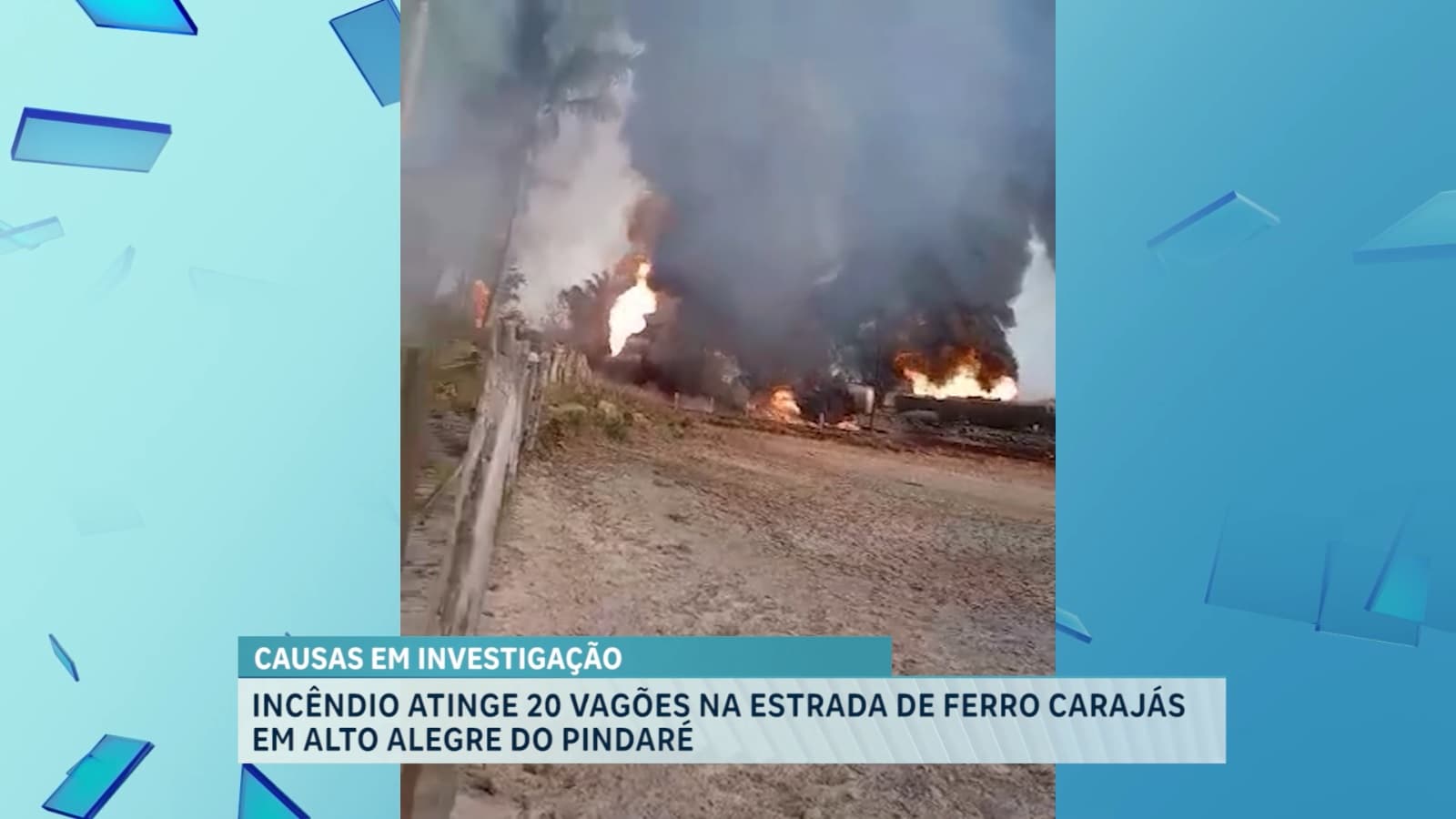 Incêndio atinge vagões de trem na Estrada de Ferro Carajás