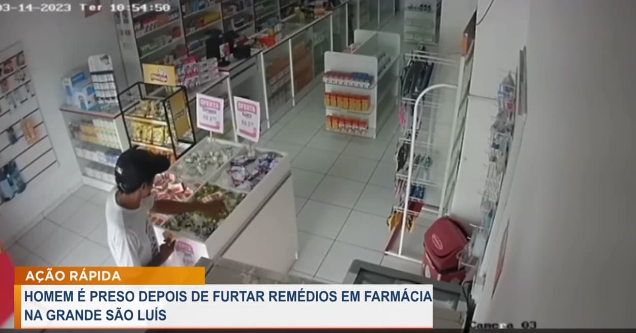 Homem é preso por furto de medicamentos em farmácia