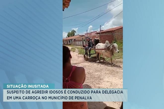 Penalva: suspeito de agredir idosos é conduzido em carroça pela PM