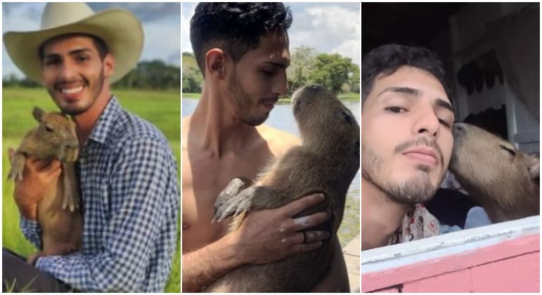 Influenciador se despede da capivara Filó: 'Seu verdadeiro habitat natural é o meu coração'