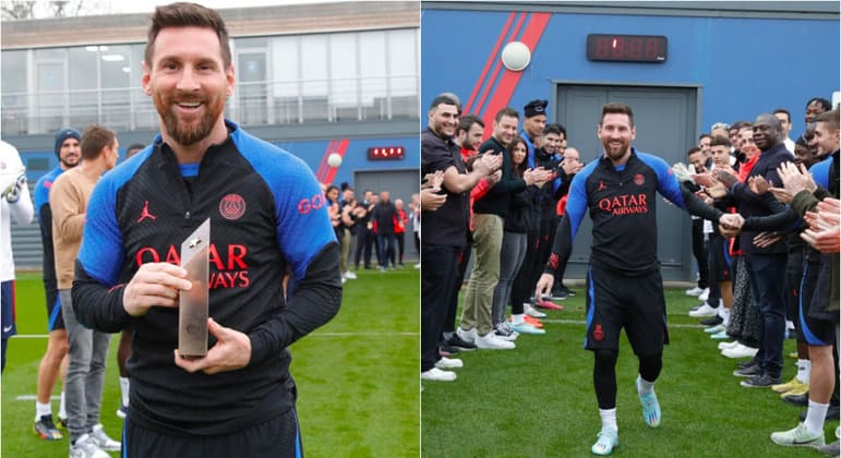 Messi é recebido com guarda de honra no PSG