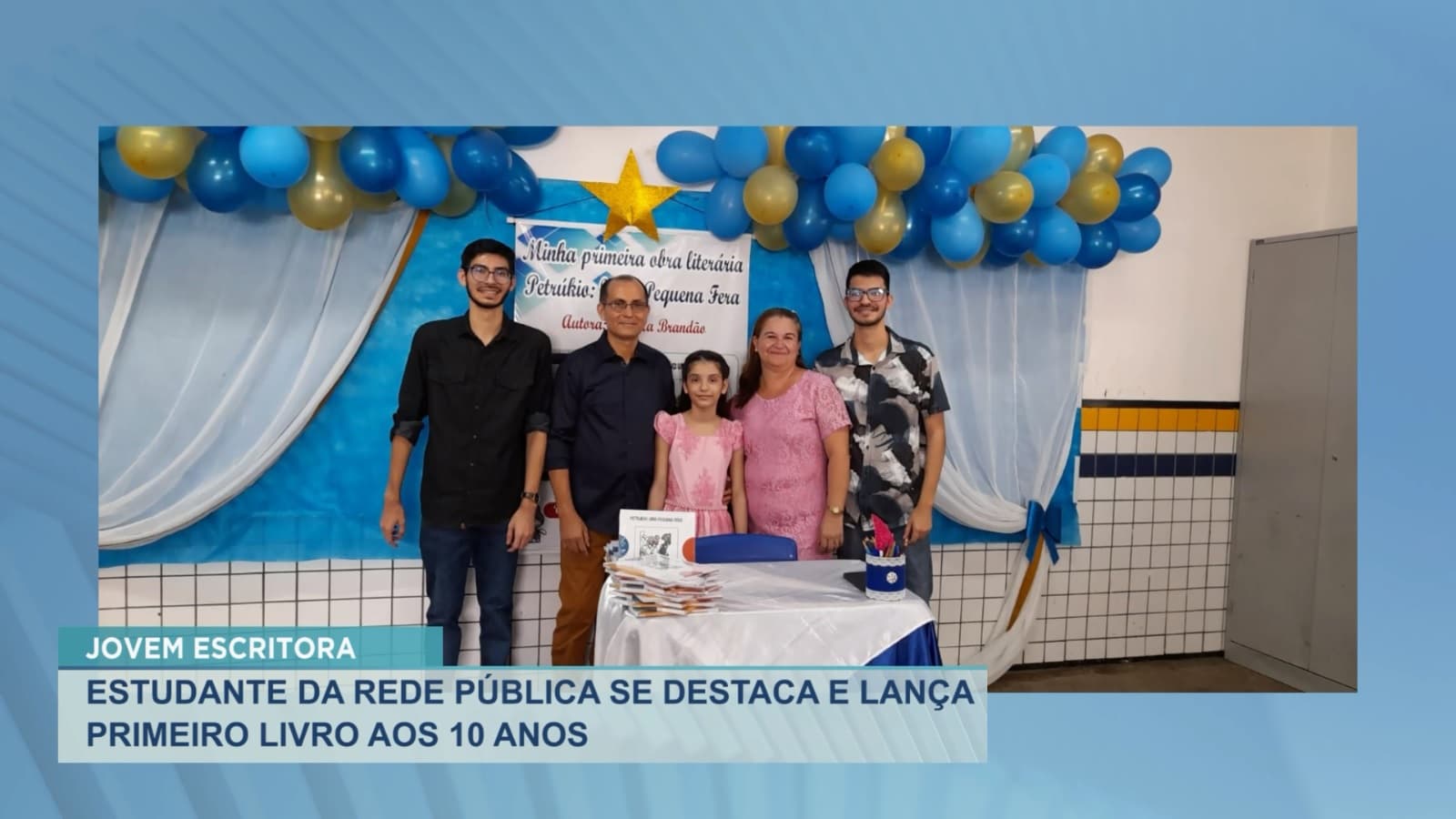 Estudante da rede pública se destaca e lança primeiro livro aos 10 anos