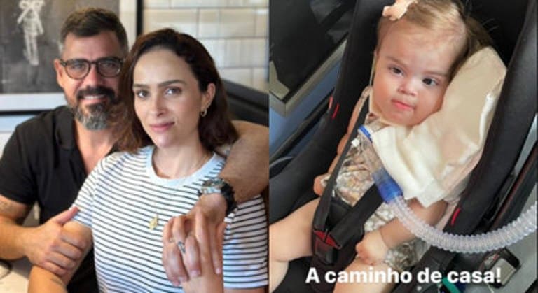 Filha de Juliano Cazarré recebe alta após passar 11 dias em UTI