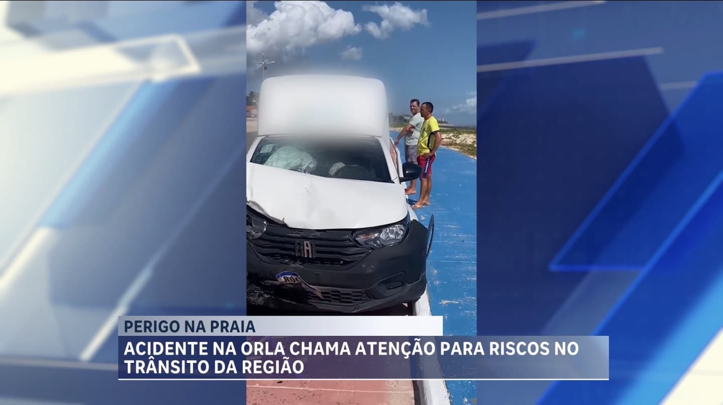 Motorista perde controle e bate em carro estacionado na Avenida Litorânea