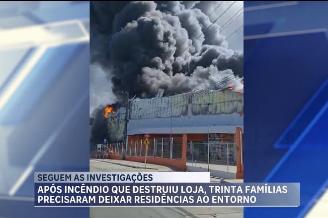 Após incêndio que destruiu loja, 30 famílias precisaram deixar residências no entorno