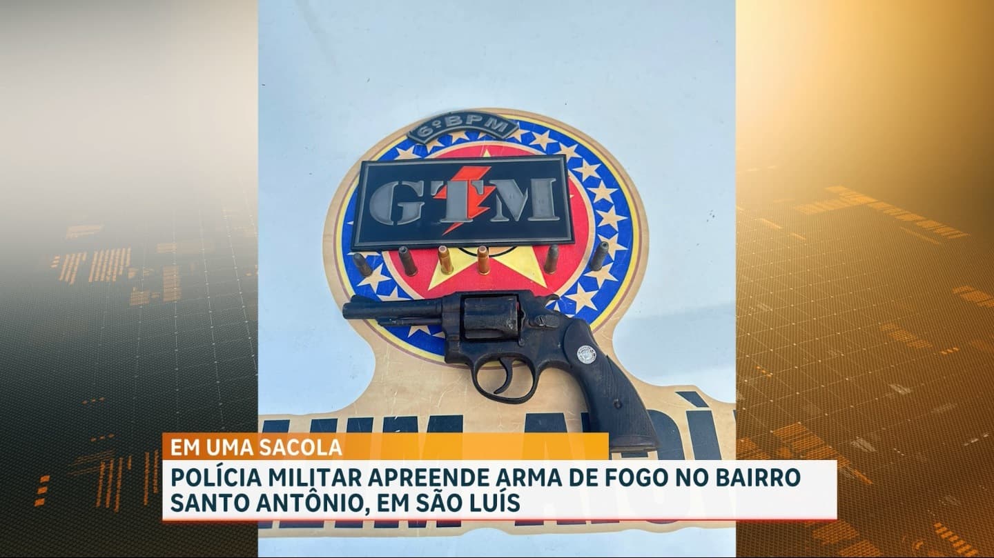 PM apreende arma de fogo no bairro Santo Antônio, em São Luís