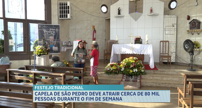 Festejo tradicional na Capela de São Pedro deve atrair cerca de 80 mil pessoas