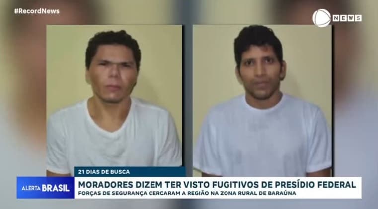 Fugitivos de presídio de Mossoró buscam comida e abrigo para sobreviver